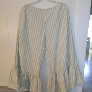 Green white striped bloomers pantaloons cottagecore